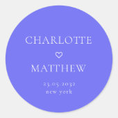 Simple, minimal, mariage cardiaque Sticker rond (Devant)