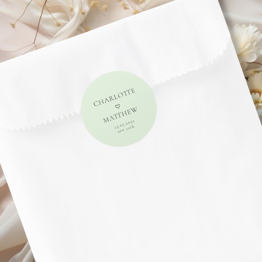 Simple, minimal, mariage cardiaque Sticker rond