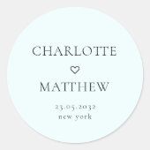 Simple, minimal, mariage cardiaque Sticker rond (Devant)