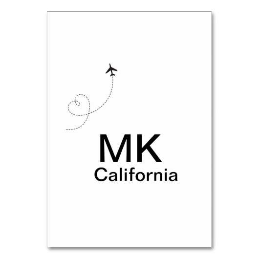 Simple minimal monogram add text travel plane phot kaart (Voorkant)