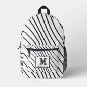 Simple Minimal Monogram black and white Bedrukte Rugzak (Voorkant)