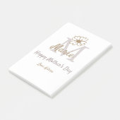 simple minimal mother's day monogram golden gray f post-it® notes (Schuin)