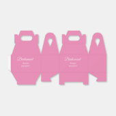 Simple minimal pink bridesmaid add name year text bedankdoosjes (Uitgevouwen)