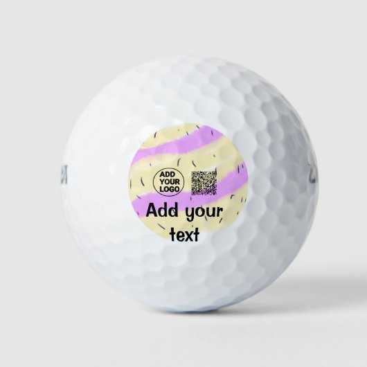Simple minimal q r code add logo scan code name te golfballen (Voorkant)