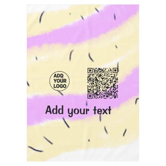 Simple minimal q r code add logo scan code name te tafelkleed (Voorkant)