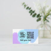 Simple minimal q r code add logo scan code name te visitekaartje (Staand voorkant)