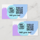 Simple minimal q r code add logo scan code name te visitekaartje (Voorkant / Achterkant)