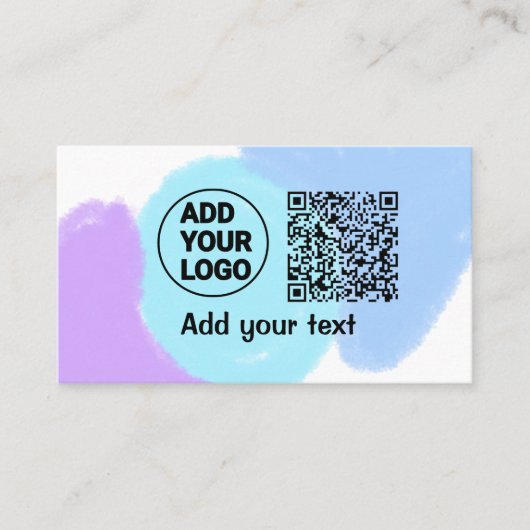 Simple minimal q r code add logo scan code name te visitekaartje (Voorkant)