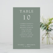Simple Minimal Sage Green Wedding Seating Chart (Staand voorkant)