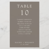 Simple Minimal Taupe Wedding Seating Chart (Achterkant)