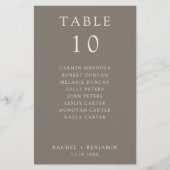 Simple Minimal Taupe Wedding Seating Chart (Voorkant)