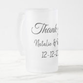 Simple minimal thank you couple name text date cus matglas bierpul (Voorkant links)