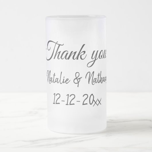 Simple minimal thank you couple name text date cus matglas bierpul (Center)