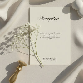 Simple Minimal Wedding Reception Informatiekaartje