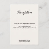 Simple Minimal Wedding Reception Informatiekaartje (Voorkant)