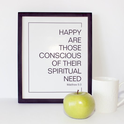 Simple Minimalist 2026 JW Year Text Matthew 5:3 Poster