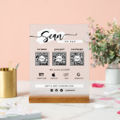 Simple Minimalist 3 Qr Code Scan To Pay Frosted (Mariage)