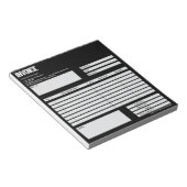 Simple Minimalist Black Invoice Form Business Logo Notitieblok (Schuin)