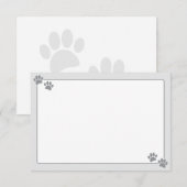 Simple Minimalist Blank Bordered Dog Paw Prints Notitiekaartje (Voorkant / Achterkant)