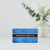 Simple Minimalist Blue Paint Grunge Visitekaartje (Staand voorkant)
