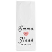Simple Minimalist Customizable White Gift Bag Wijn Cadeautas (Achterkant)