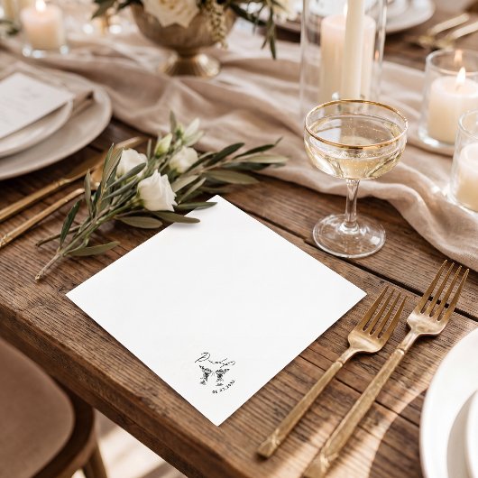 Simple minimalist hand drawn chic coctail servet