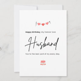 Simple Minimalist Husband Birthday Kaart