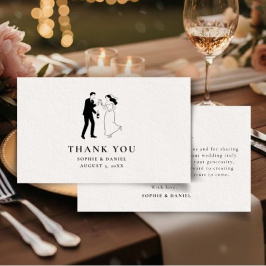 Simple Minimalist Illustrated Bedankkaart