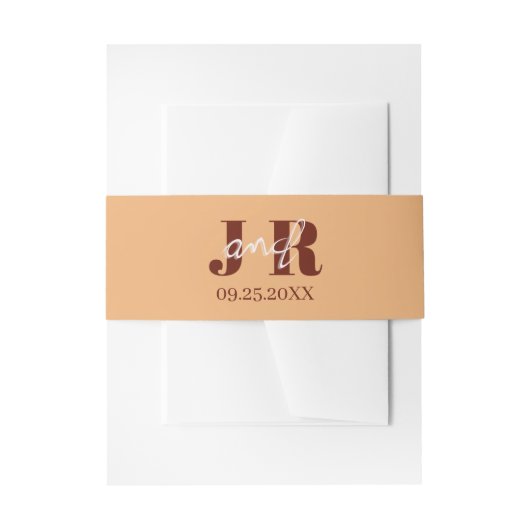 Simple Minimalist Initial Name Sunset Wedding Uitnodigingen Wikkel (Voorkant Voorbeeld)