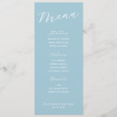 Simple Minimalist Light Blue Menu Card  (Devant)