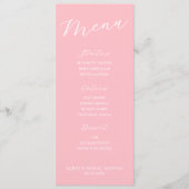 Simple Minimalist Light Pink Menu Card (Voorkant)