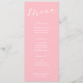 Simple Minimalist Light Pink Menu Card (Voorkant)