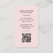 Simple Minimalist Logo QR Code Blush Pink  Visitekaartje (Achterkant)
