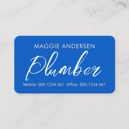 Simple Minimalist Plumber In Blue Layer Visitekaartje (Voorkant)