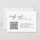 Simple Minimalist QR code Wedding RSVP Cards (Devant)