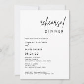 Simple Minimalist Rehearsal Dinner Invitation (Devant)