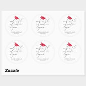 Simple Minimalist Script Adventure Begins Red Hat  Ronde Sticker (Vel)