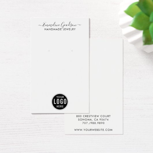 Simple Minimalist Script Logo Display Card Visitekaartje (Bureau)