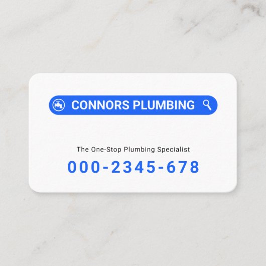 Simple Minimalist Searching Plumber Service Visitekaartje (Voorkant)