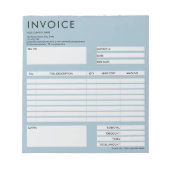 Simple Minimalist Small Invoice Form Business Logo Notitieblok (Voorkant)