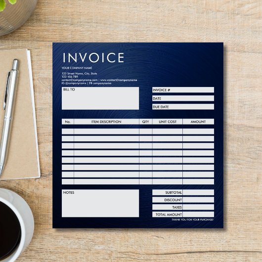 Simple Minimalist Small Invoice Form Business Logo Notitieblok
