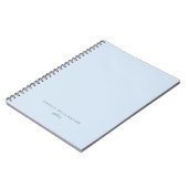 Simple Minimalist Soft Blue Personalized Name Notitieboek (Linkerzijde)