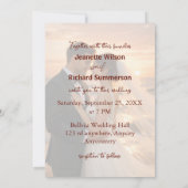 Simple Minimalist Wedding Sunset Beach Flat Card (Achterkant)