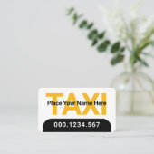 Simple Minimalist Yellow Taxi Service Visitekaartje (Staand voorkant)