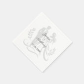 Simple Minimalistc Elegant Custom Name Wedding Servet (Hoek)