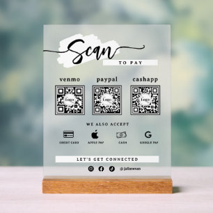 Simple Minimaliste 3 Code Qr Scan Pour Payer givré