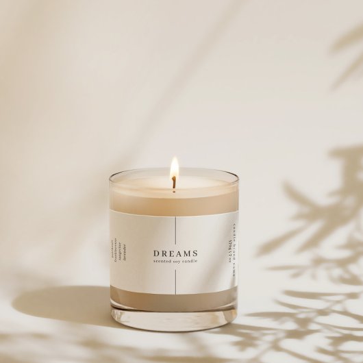 Simple minimaliste bougie soja noir Étiquette blan