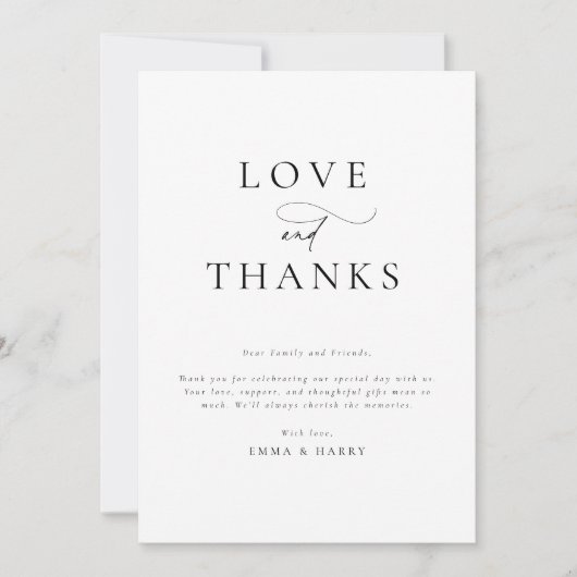 Simple minimaliste Carte de remerciements Mariage  (Devant)