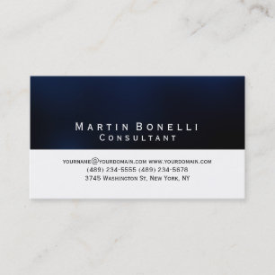 Simple minimaliste Carte de visite bleu foncé