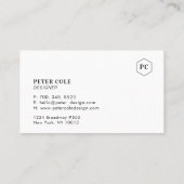 Simple minimaliste Carte de visite professionnel (Dos)